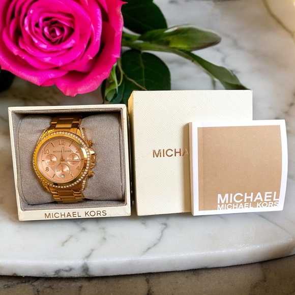 MICHAEL KORS MK5263 Blair All Rose-Gold Tone 39mm Chronograph Ladies Watch - Picture 4 of 16